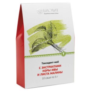 Токсидонт-май с экстрактами коры ивы и листа малины 10 саше